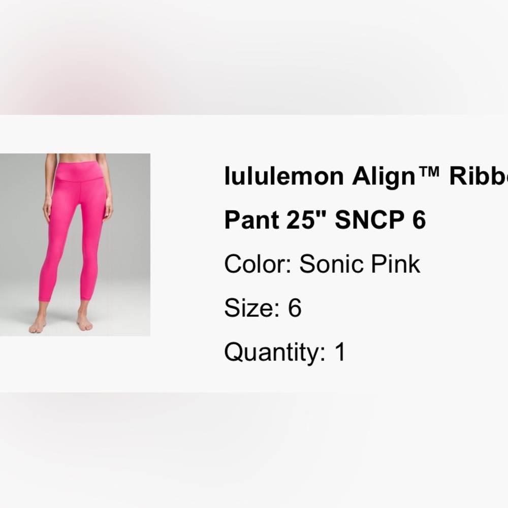 Lululemon Align Ribbed High-Rise Pant 25” NWOT